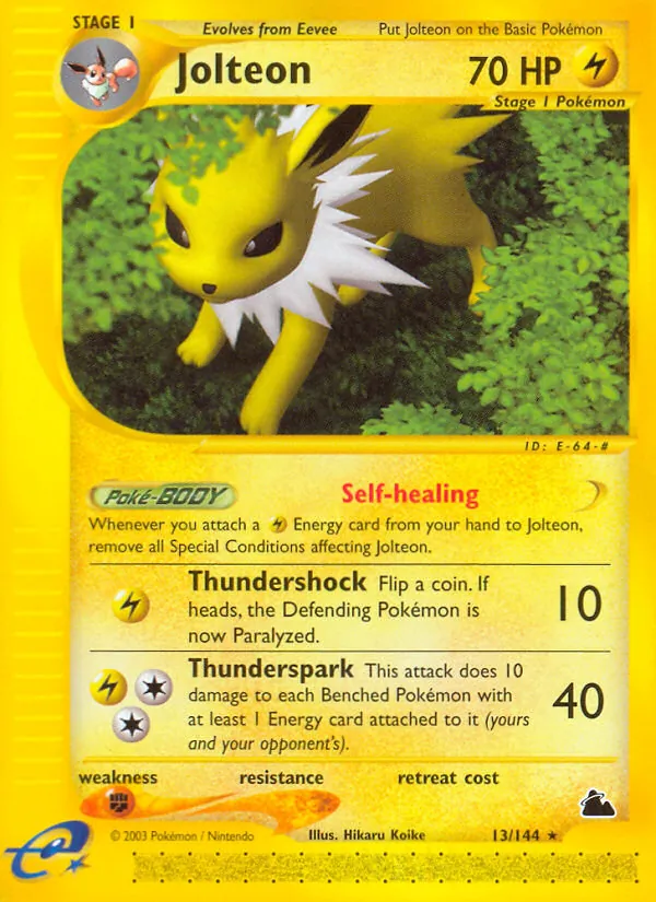 Jolteon #13 – Skyridge card