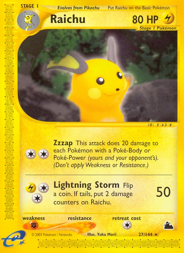 Raichu #27 – Skyridge card