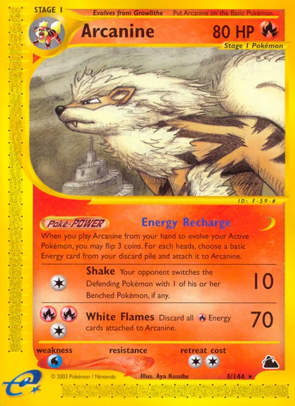 Arcanine #3 – Skyridge card