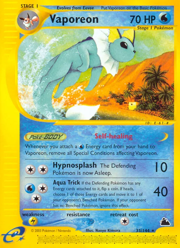 Vaporeon #33 – Skyridge card