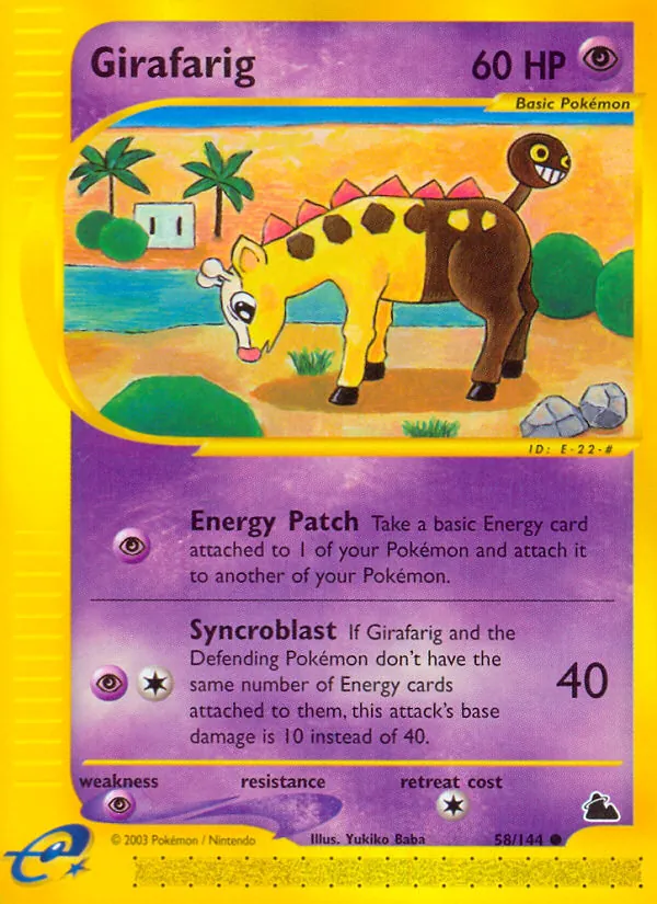 Girafarig #58 – Skyridge card