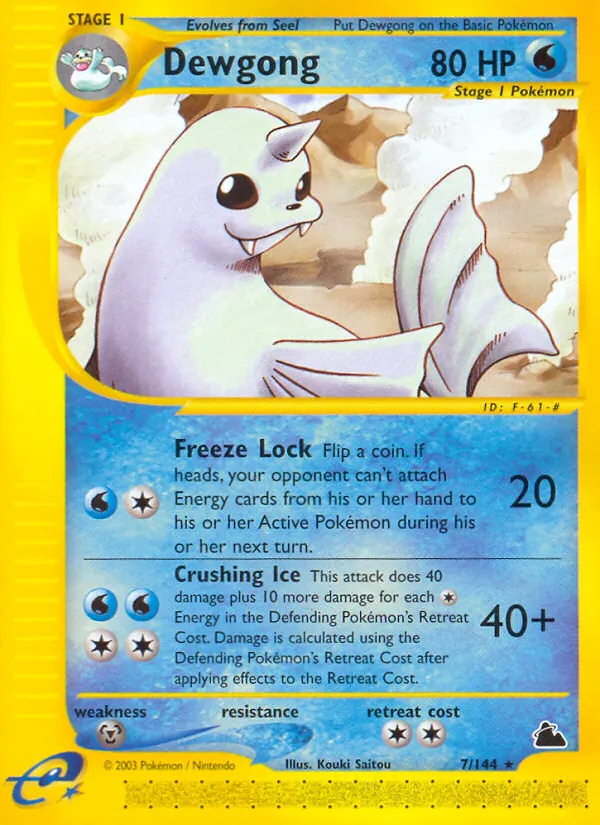Dewgong #7 – Skyridge card