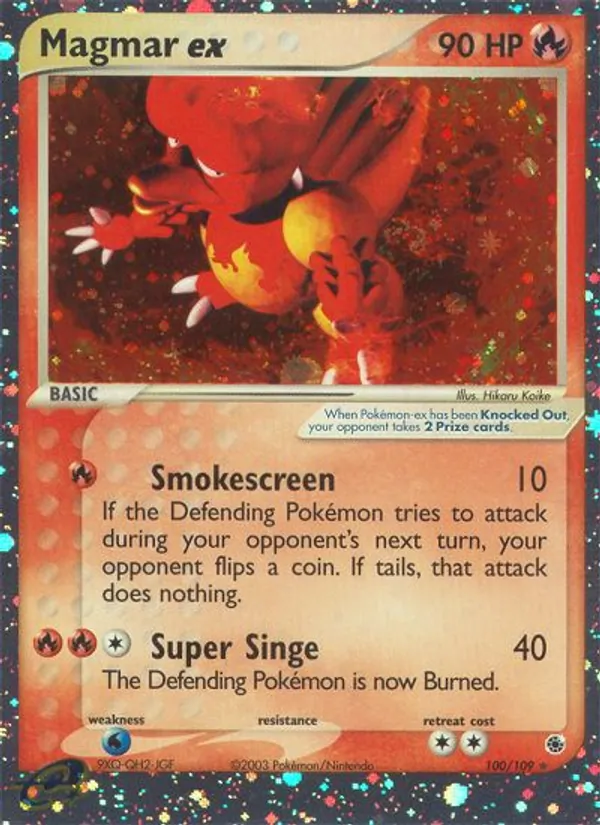 Magmar ex #100 – Ruby & Sapphire card