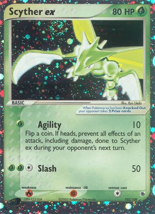 Scyther ex #102 – Ruby & Sapphire card