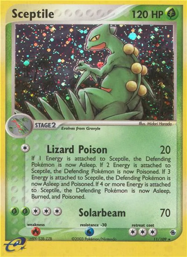 Sceptile #11 – Ruby & Sapphire card