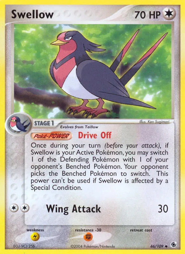 Swellow #46 – Ruby & Sapphire card