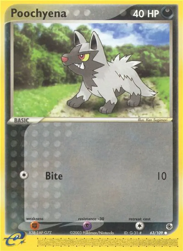 Poochyena #63 – Ruby & Sapphire card