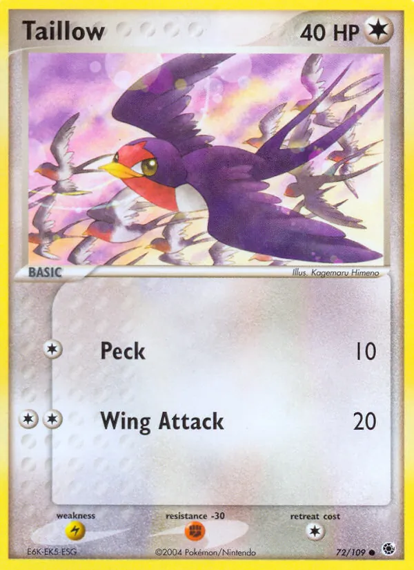 Taillow #72 – Ruby & Sapphire card