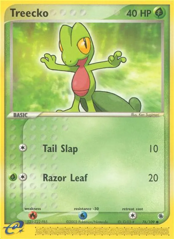 Treecko #76 – Ruby & Sapphire card