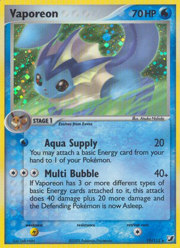 Vaporeon #19 – Unseen Forces card