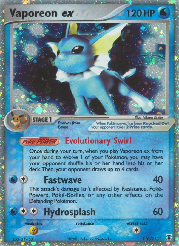 Vaporeon ex #110 – Delta Species card