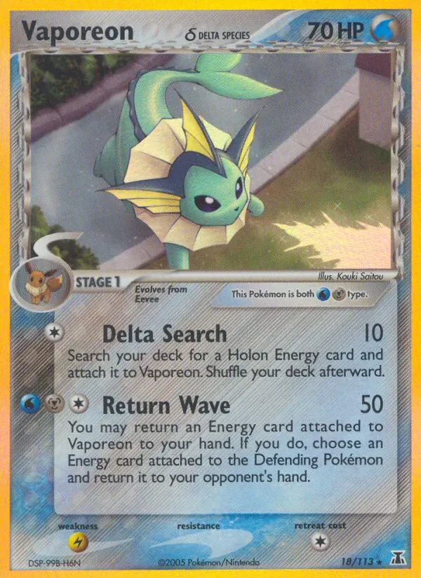 Vaporeon δ #18 – Delta Species card