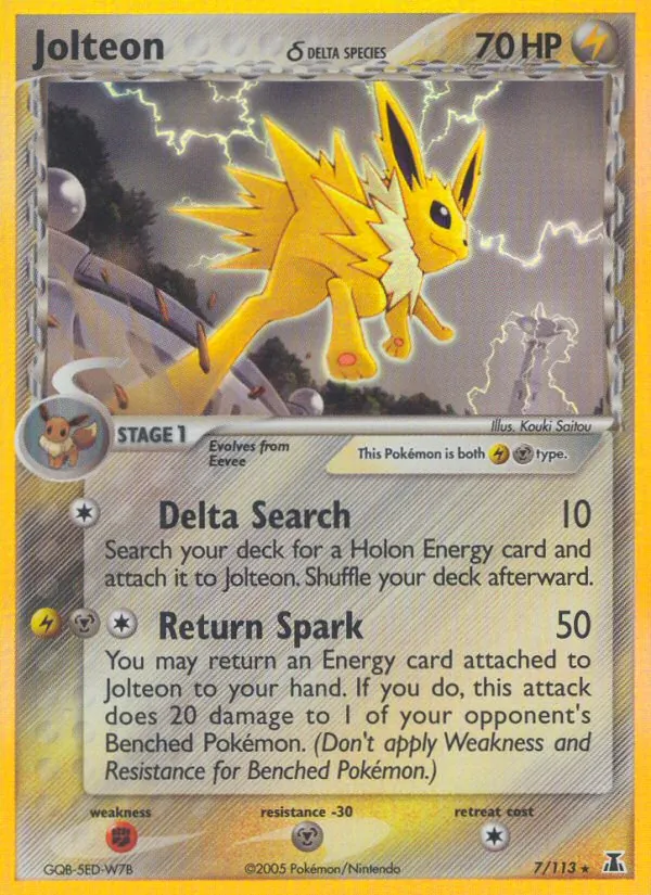 Jolteon δ #7 – Delta Species card