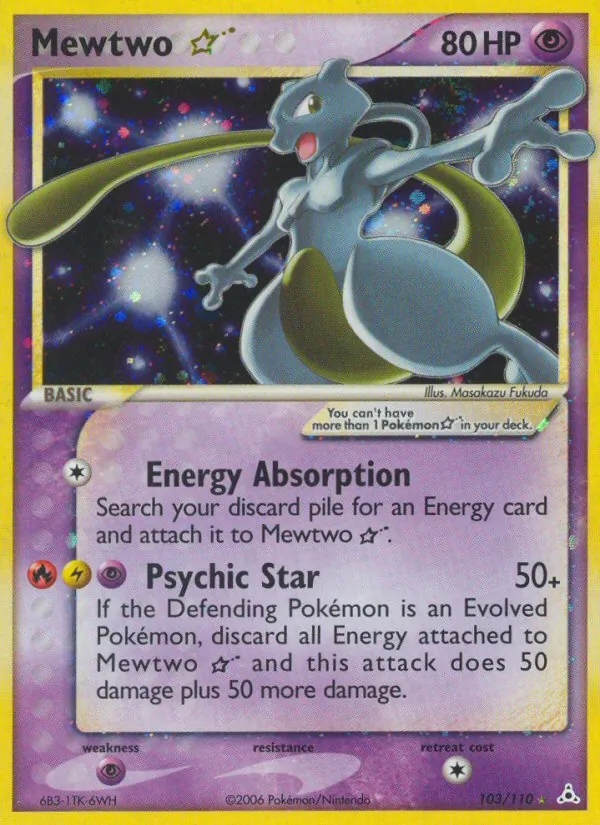 Mewtwo Star #103 – Holon Phantoms card