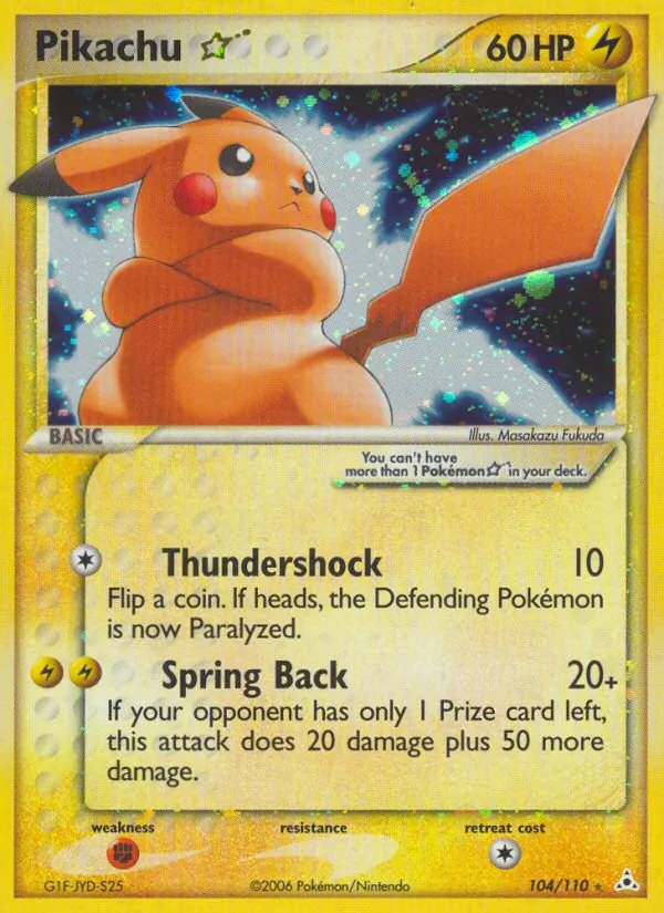 Pikachu Star #104 – Holon Phantoms card