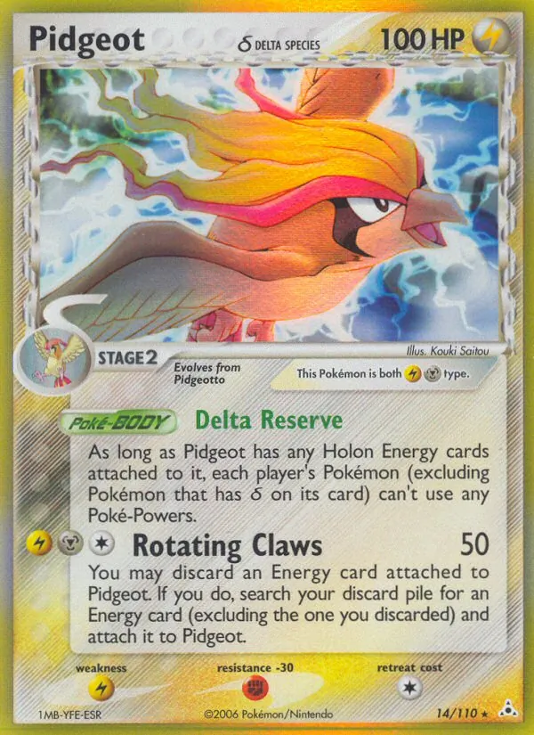Pidgeot δ #14 – Holon Phantoms card