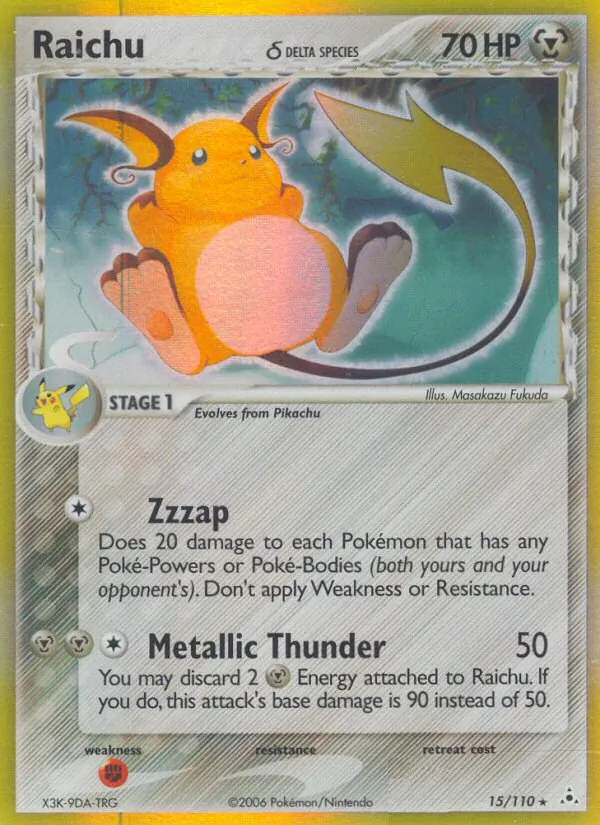 Raichu δ #15 – Holon Phantoms card