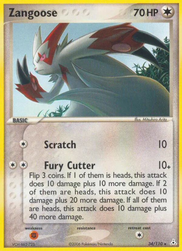 Zangoose #34 – Holon Phantoms card