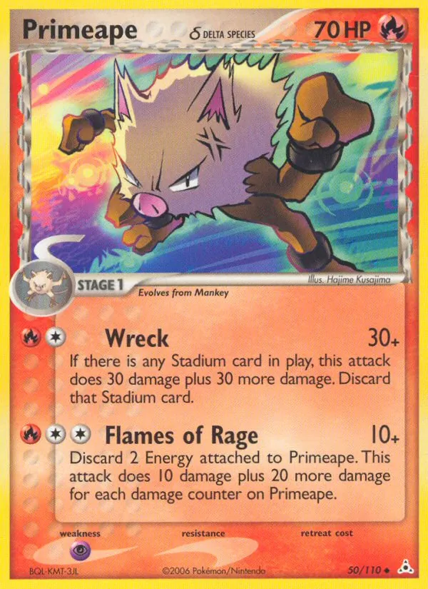 Primeape δ #50 – Holon Phantoms card