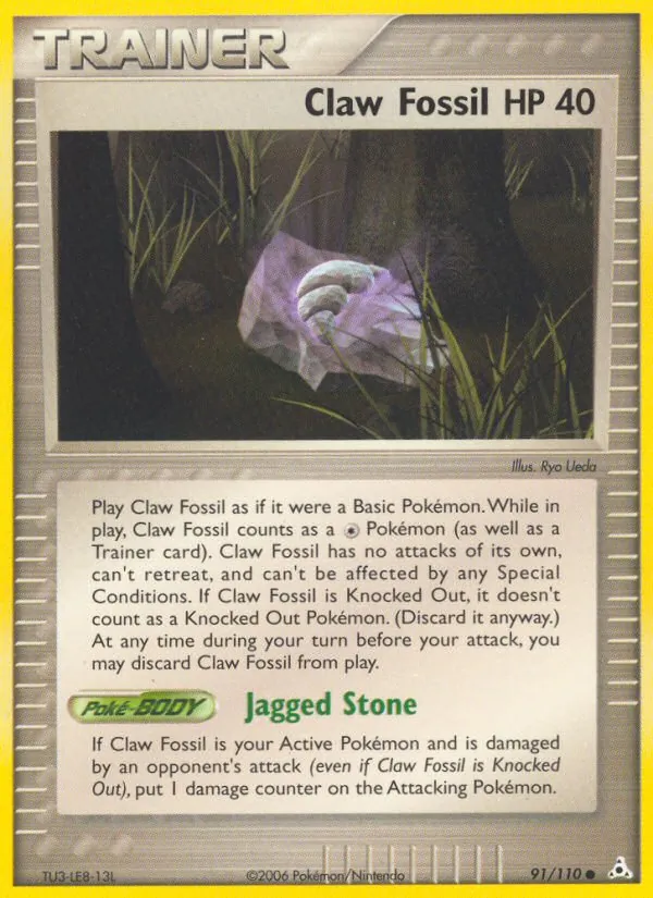 Claw Fossil #91 – Holon Phantoms card
