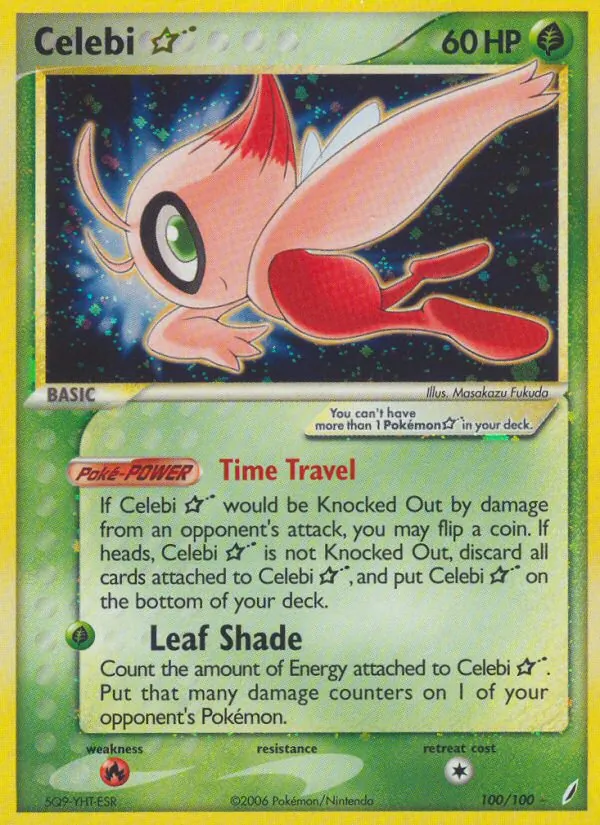 Celebi ☆ #100 – Crystal Guardians card