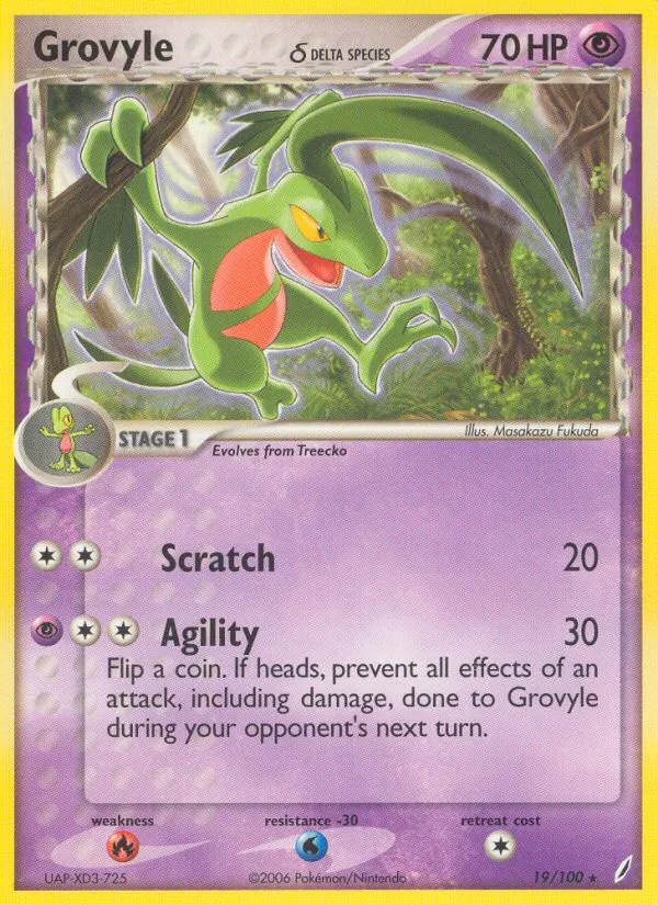 Grovyle δ #19 – Crystal Guardians card