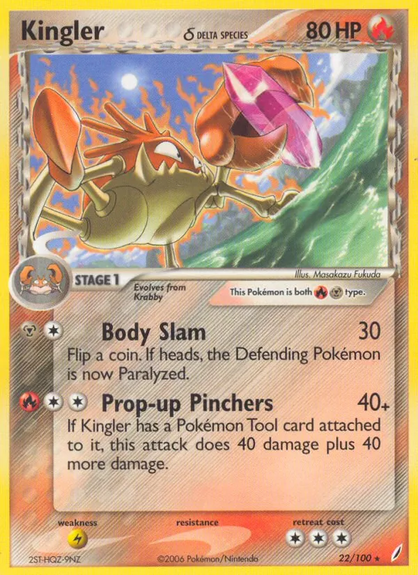 Kingler δ #22 – Crystal Guardians card