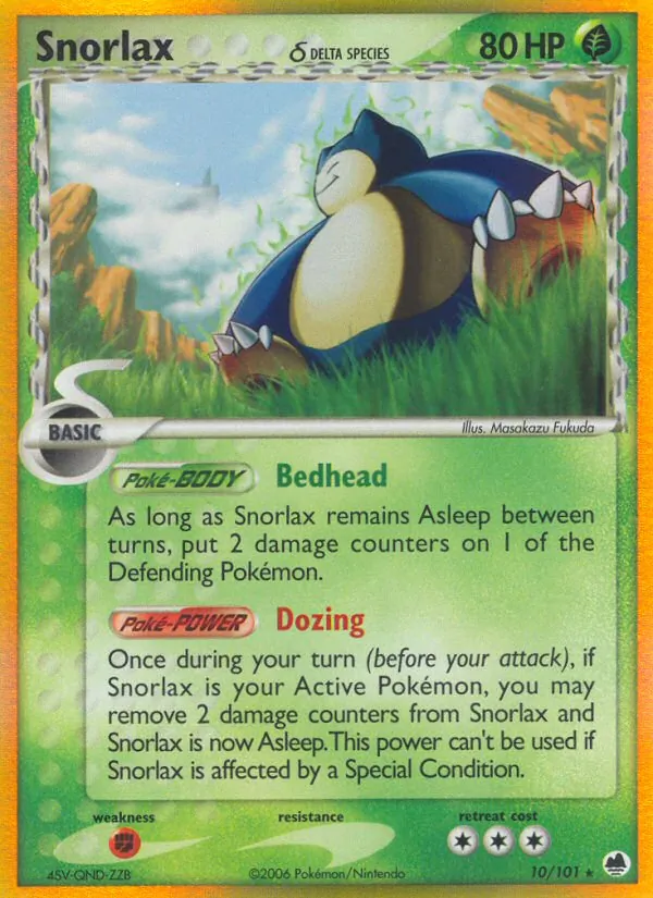 Snorlax δ #10 – Dragon Frontiers card