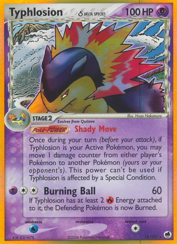 Typhlosion δ #12 – Dragon Frontiers card
