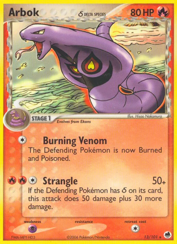 Arbok δ #13 – Dragon Frontiers card