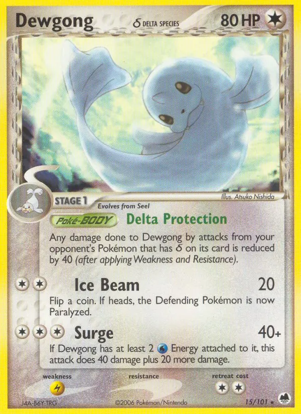 Dewgong δ #15 – Dragon Frontiers card
