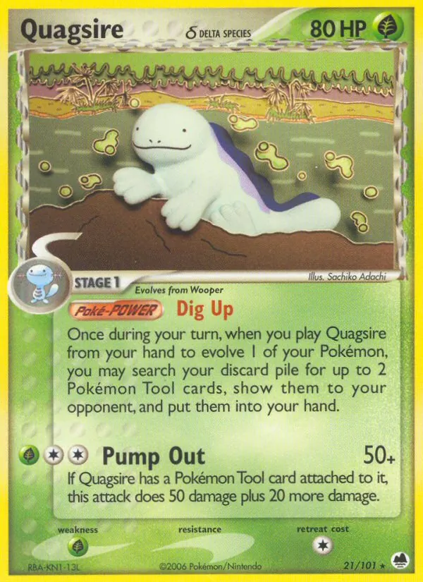 Quagsire δ #21 – Dragon Frontiers card
