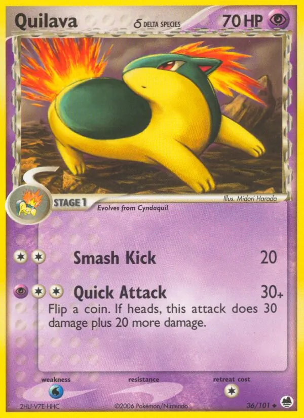 Quilava δ #36 – Dragon Frontiers card