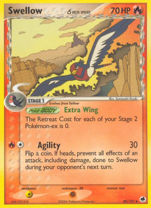 Swellow δ #40 – Dragon Frontiers card