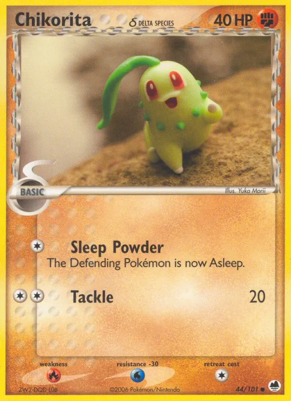 Chikorita δ #44 – Dragon Frontiers card