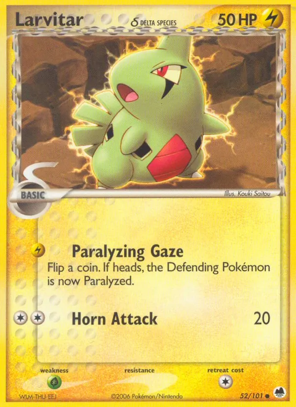 Larvitar δ #52 – Dragon Frontiers card