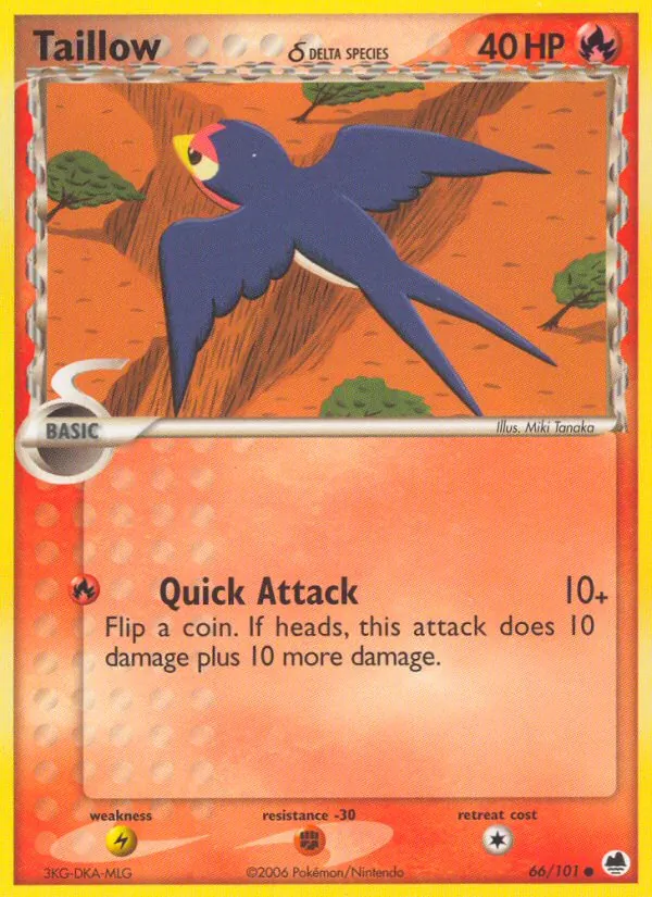 Taillow δ #66 – Dragon Frontiers card