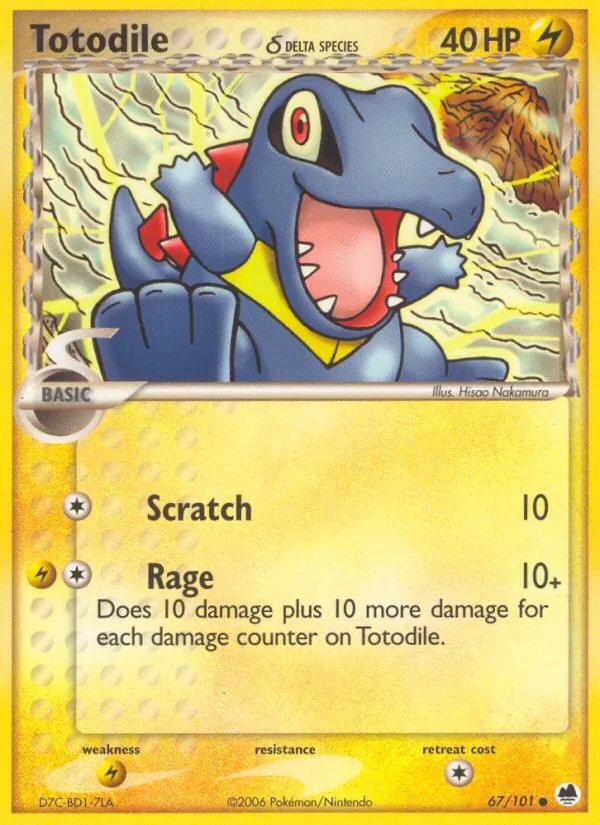 Totodile δ #67 – Dragon Frontiers card