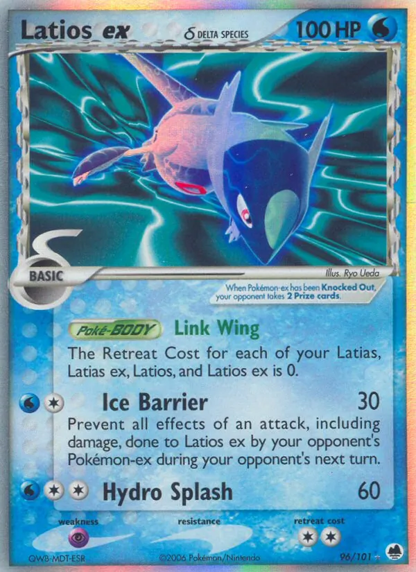 Latios ex δ #96 – Dragon Frontiers card