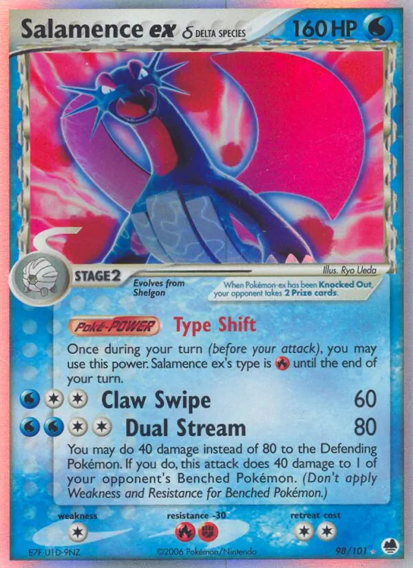 Salamence ex δ #98 – Dragon Frontiers card