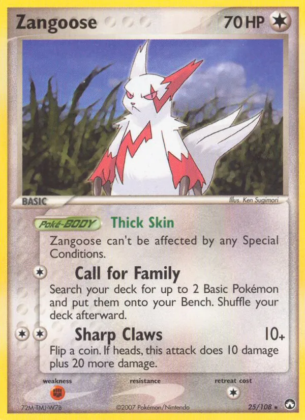 Zangoose #25 – Power Keepers card