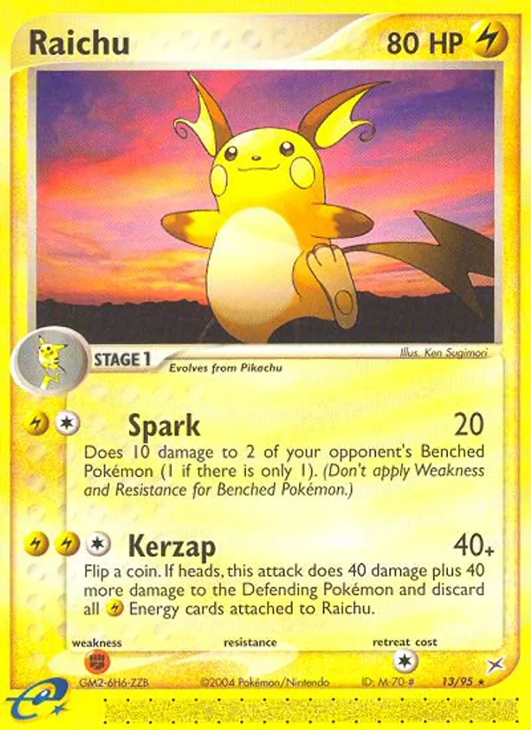 Raichu #13 – Team Magma vs Team Aqua card
