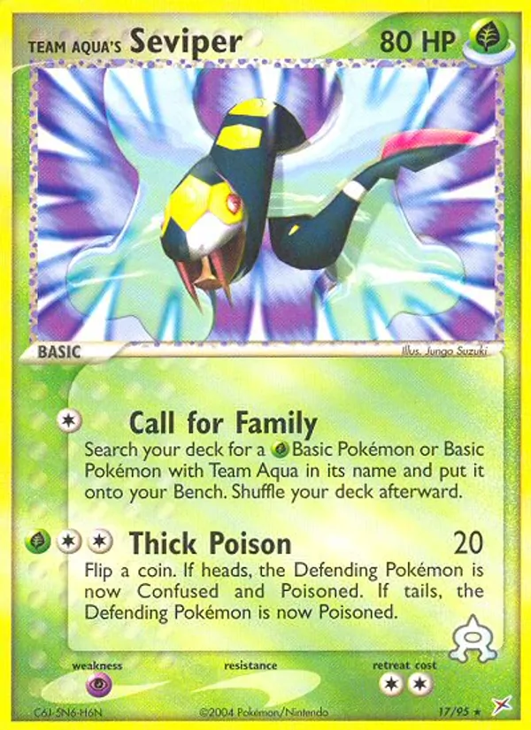 Team Aqua's Seviper #17 – Team Magma vs Team Aqua card