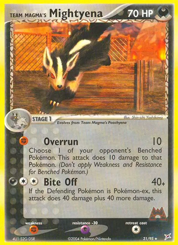 Team Magma's Mightyena #21 – Team Magma vs Team Aqua card