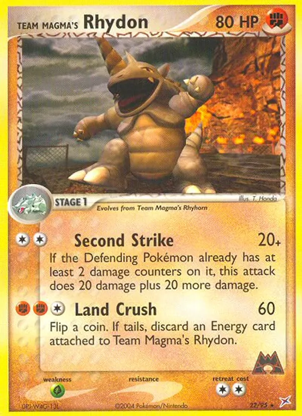 Team Magma's Rhydon #22 – Team Magma vs Team Aqua card