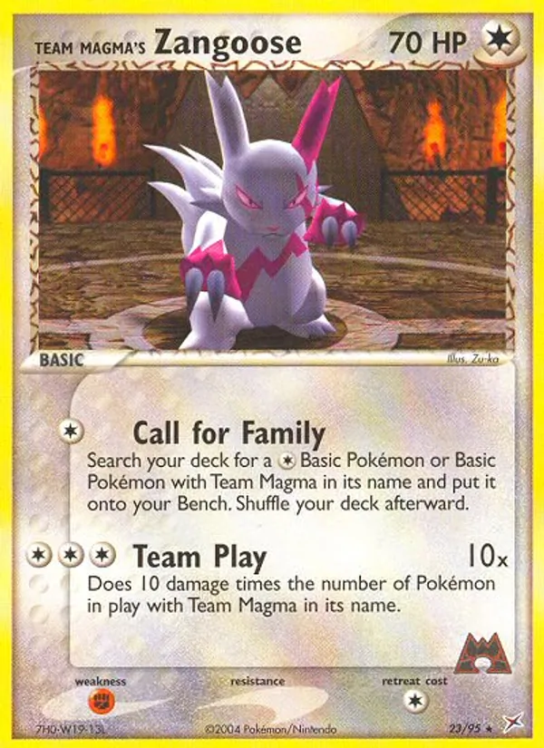 Team Magma's Zangoose #23 – Team Magma vs Team Aqua card
