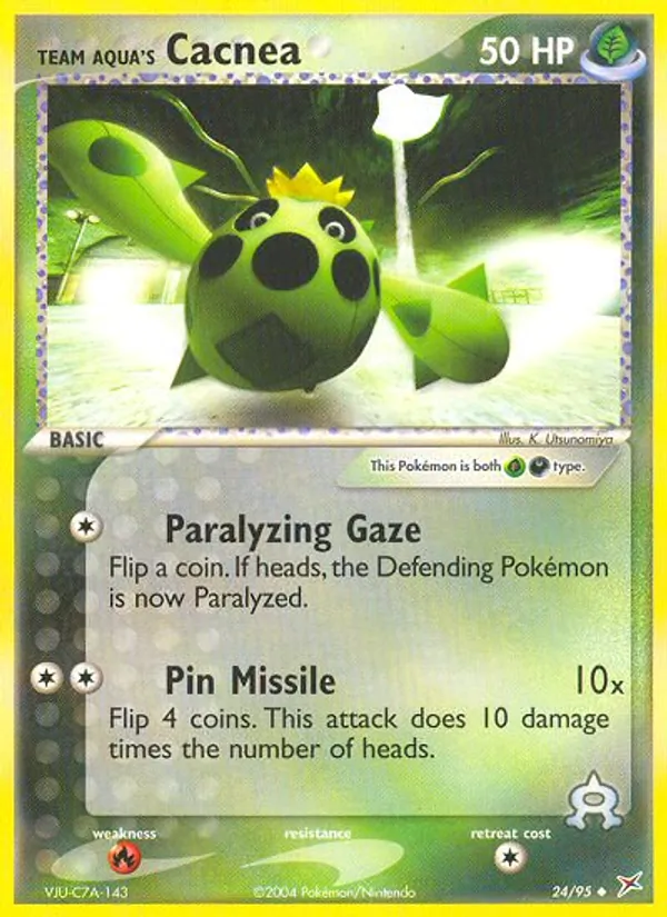 Team Aqua's Cacnea #24 – Team Magma vs Team Aqua card