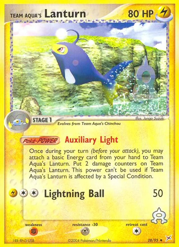 Team Aqua's Lanturn #28 – Team Magma vs Team Aqua card