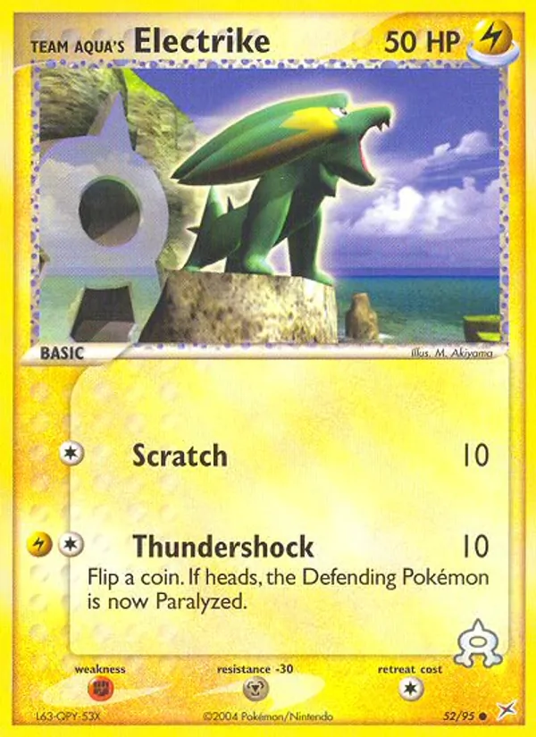 Team Aqua's Electrike #52 – Team Magma vs Team Aqua card