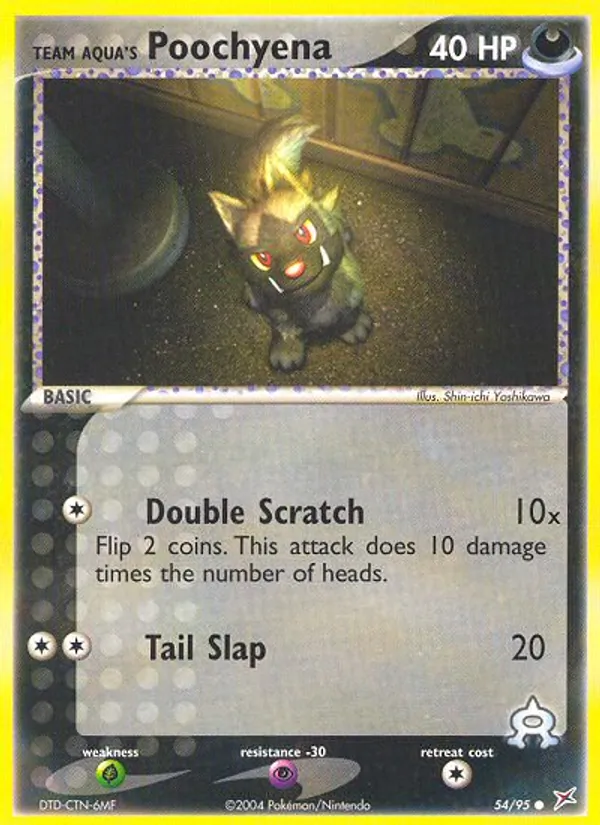 Team Aqua's Poochyena #54 – Team Magma vs Team Aqua card